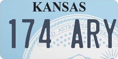KS license plate 174ARY