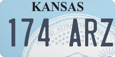 KS license plate 174ARZ