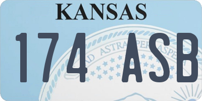 KS license plate 174ASB
