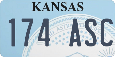 KS license plate 174ASC