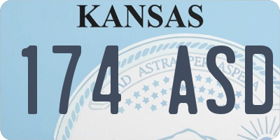 KS license plate 174ASD