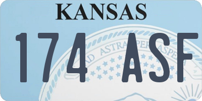KS license plate 174ASF