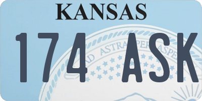 KS license plate 174ASK