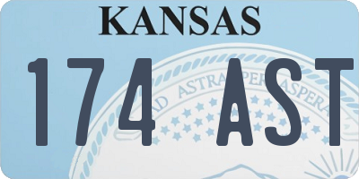 KS license plate 174AST