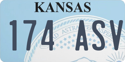 KS license plate 174ASV