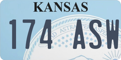 KS license plate 174ASW