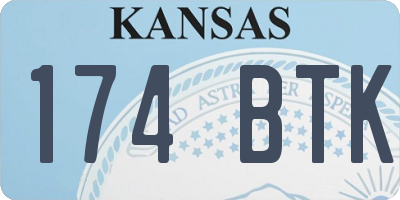 KS license plate 174BTK