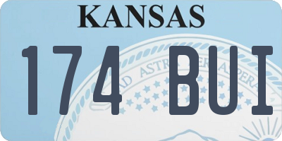 KS license plate 174BUI