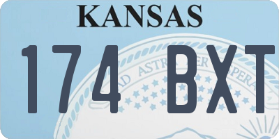 KS license plate 174BXT