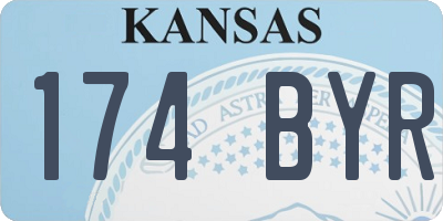 KS license plate 174BYR