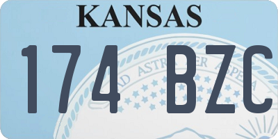 KS license plate 174BZC