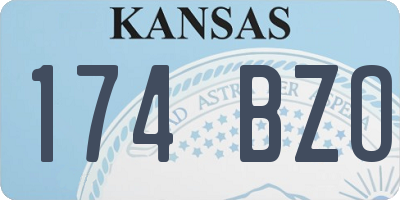 KS license plate 174BZO