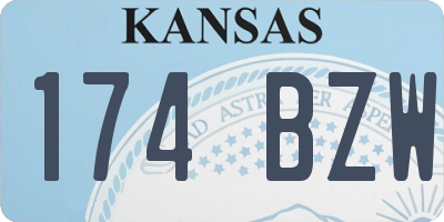 KS license plate 174BZW