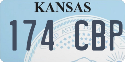 KS license plate 174CBP