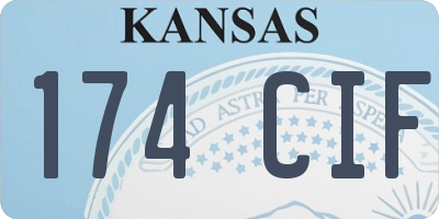 KS license plate 174CIF