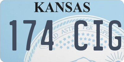 KS license plate 174CIG