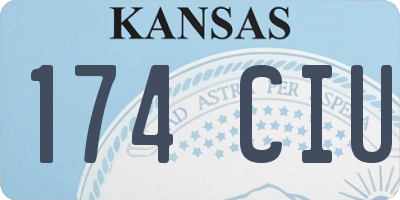 KS license plate 174CIU