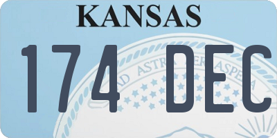 KS license plate 174DEC