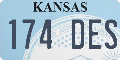 KS license plate 174DES