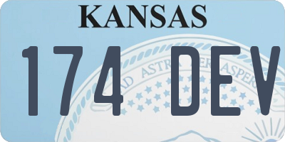 KS license plate 174DEV
