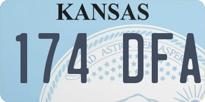 KS license plate 174DFA