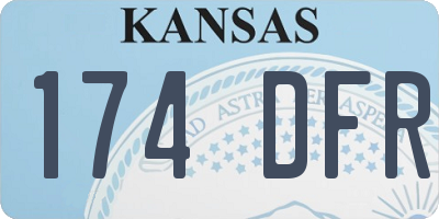 KS license plate 174DFR