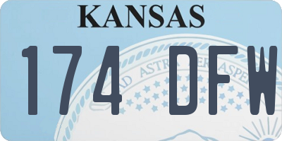 KS license plate 174DFW