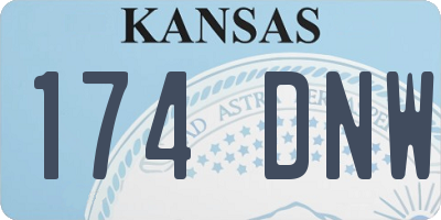 KS license plate 174DNW