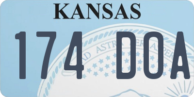 KS license plate 174DOA