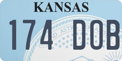 KS license plate 174DOB