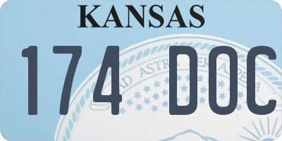 KS license plate 174DOC