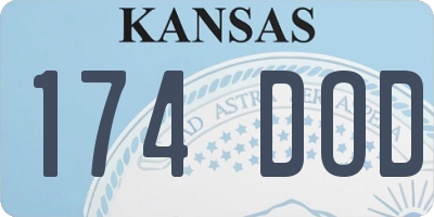 KS license plate 174DOD