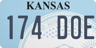 KS license plate 174DOE