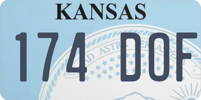 KS license plate 174DOF