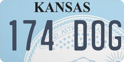 KS license plate 174DOG