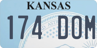 KS license plate 174DOM