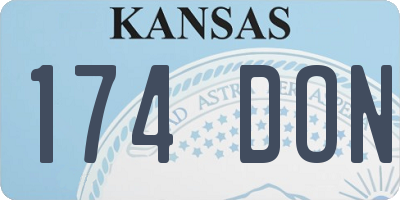 KS license plate 174DON
