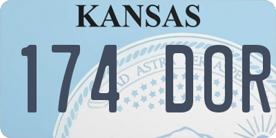 KS license plate 174DOR