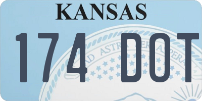 KS license plate 174DOT