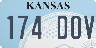 KS license plate 174DOV