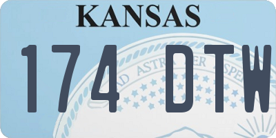 KS license plate 174DTW