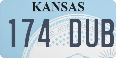 KS license plate 174DUB