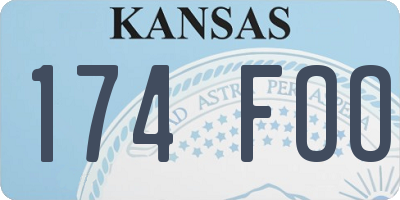 KS license plate 174FOO