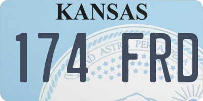 KS license plate 174FRD