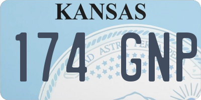 KS license plate 174GNP