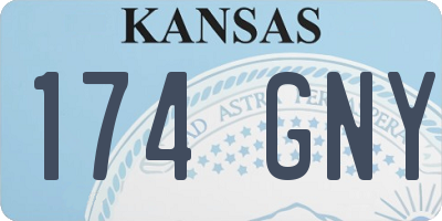 KS license plate 174GNY