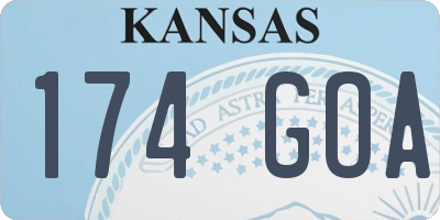 KS license plate 174GOA