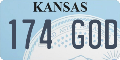 KS license plate 174GOD