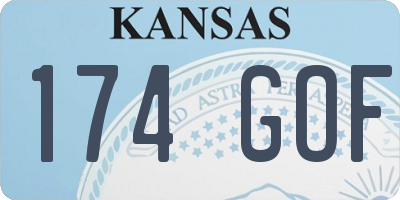 KS license plate 174GOF
