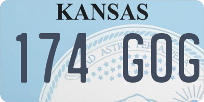 KS license plate 174GOG